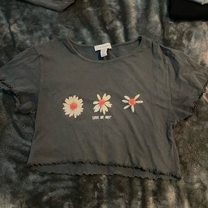 Cropped gray T-shirt Topshop size S